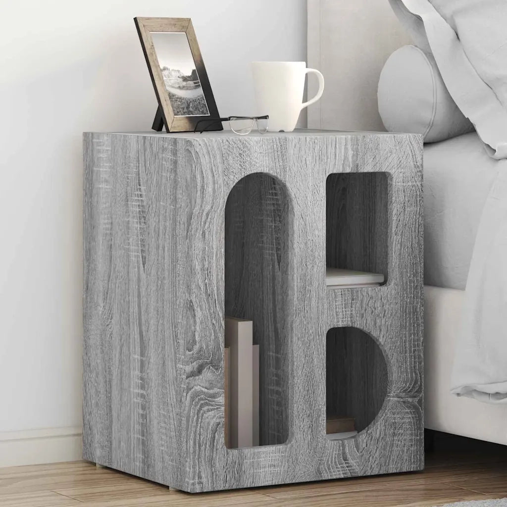 Comodino Grigio Sonoma 40 x 35 x 50 cm Legno multistrato