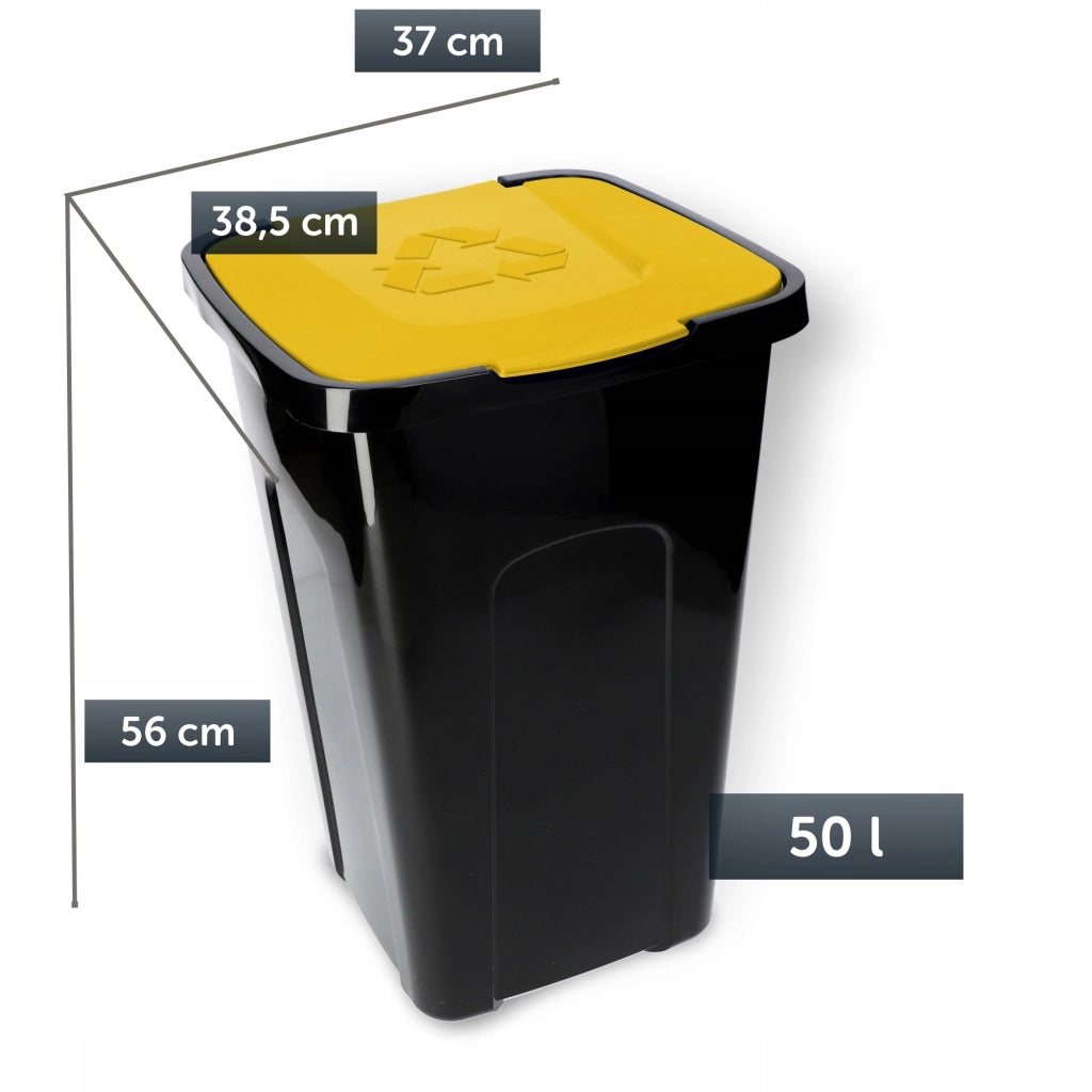 Set di 4 contenitori per la raccolta differenziata dei rifiuti KADAX da 50 litri