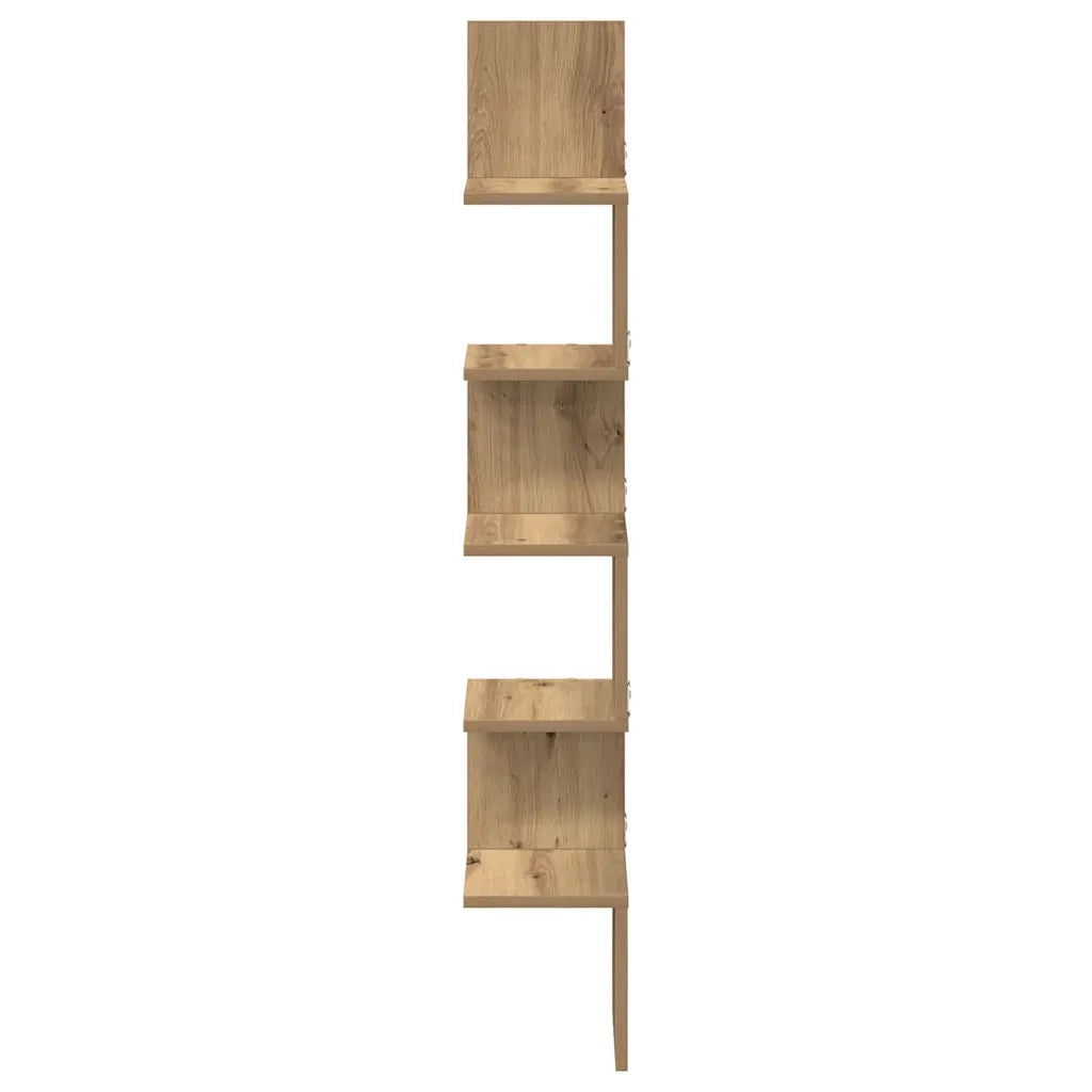 Scaffale Angolare Muro Artigianale 20x20x127,5 cm in Truciolato 856615