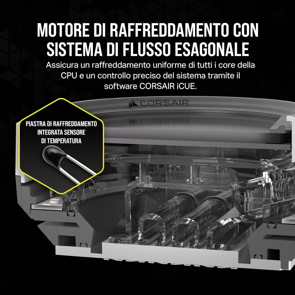 XC7 RGB ELITE LCD Waterblock per CPU - Schermo LCD IPS 480x480-31 LED RGB - USB-C - Adatto per Intel LGA 1700, AMD AM5 e precedenti - Bianco