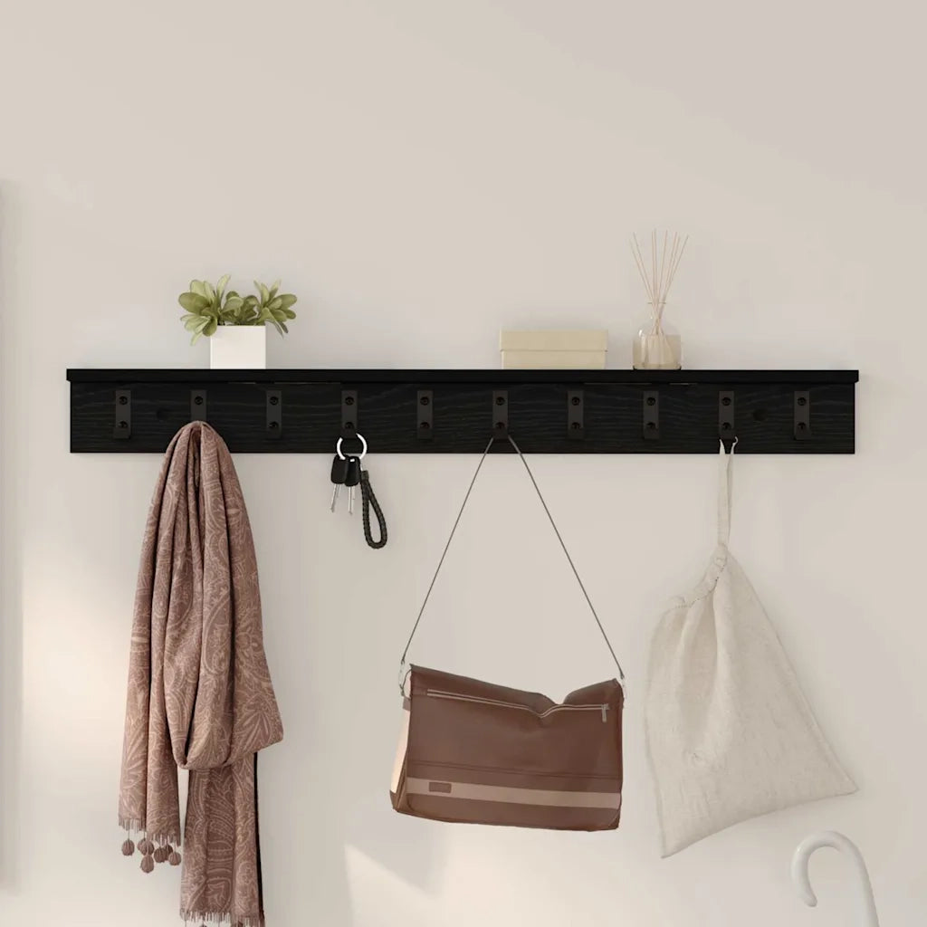 Appendiabiti a muro Rovere Nero 100 x 10,5 x 10,5 cm CFW6265518