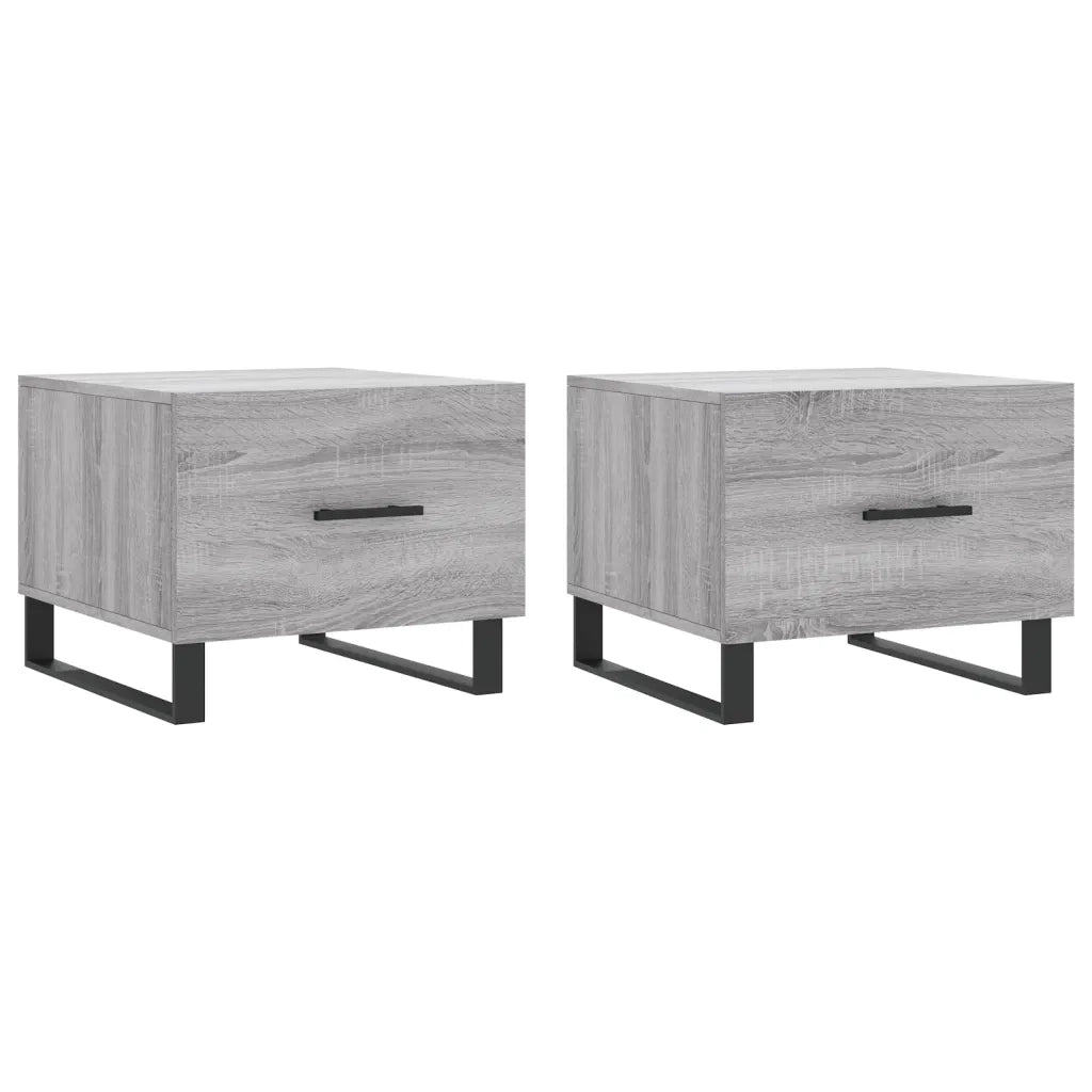 2 pz Tavolini salotto | Tavolino da caff¨¨ | Tavolino da Soggiorno Grigio Sonoma 50x50x40cm Legno Multistrato