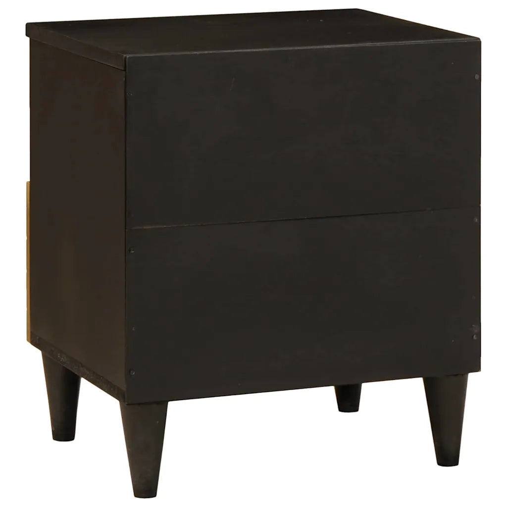 vidaXL Comodino con cassetto 2 pcs Nero e Oro 40 x 33 x 46 cm