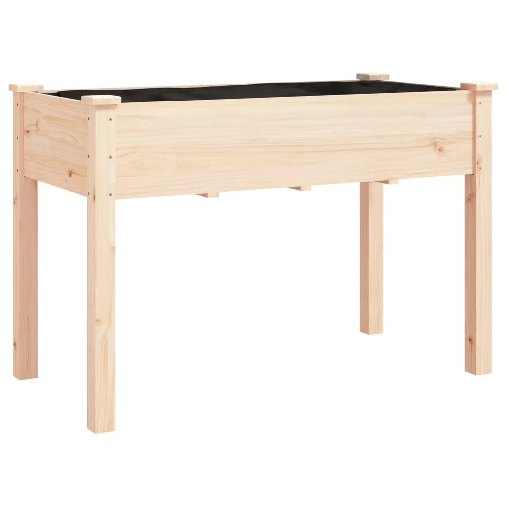 Fioriera con Ruote e Fodera 118x59x80cm Legno Massello di Abete 3157826