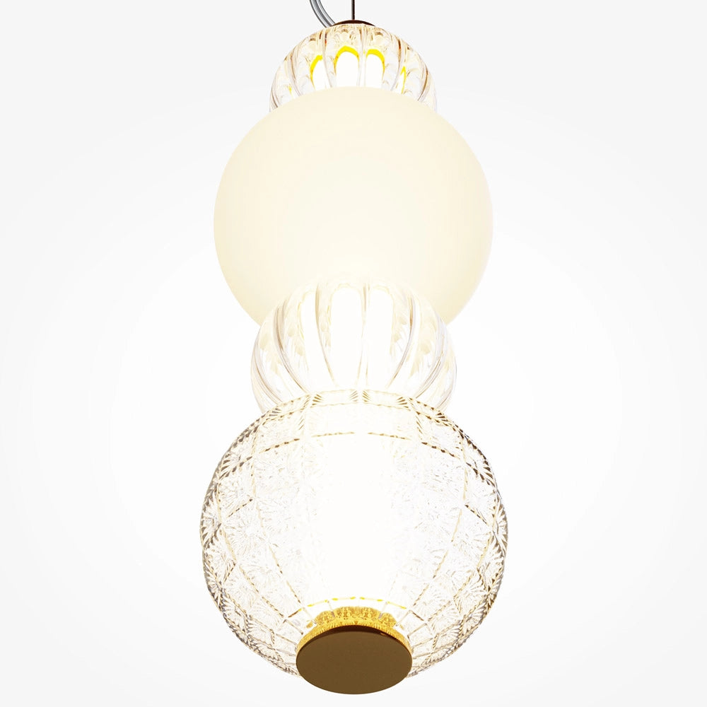 Maytoni Sospensione contemporanea Collar 1 luce LED integrato oro metallo vetro