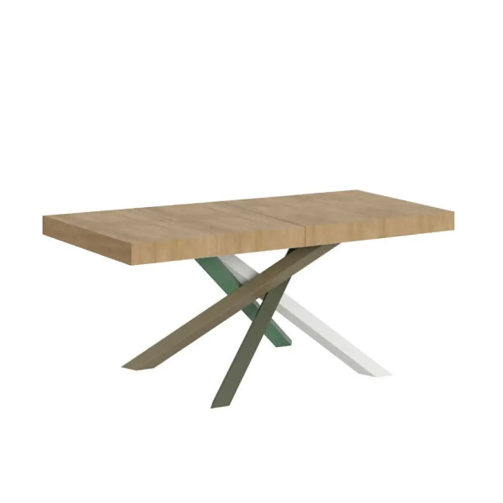 Tavolo allungabile 160/420x90 cm Volantis Premium colore quercia natura gambe multicolore 4/A