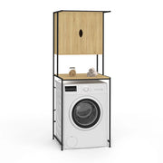 IDMarket - Mobile per lavatrice DETROIT con armadio, design industriale