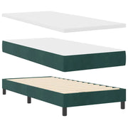 Letto singolo | Letto per adulti | Letto a Sorgente LED con led Verde Scuro 90 x 190 cm Velluto