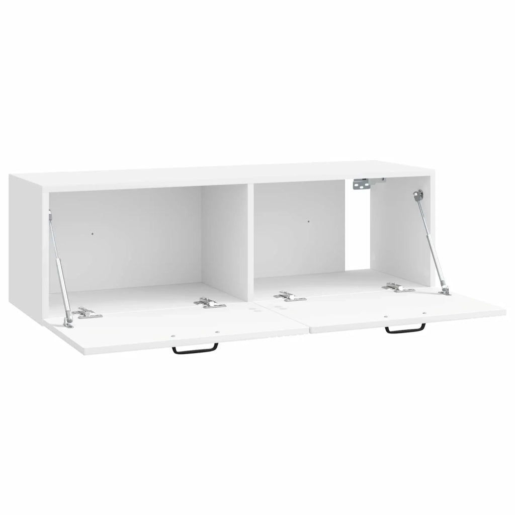 Mobile Porta TV da Muro Bianco Lucido 98 x 31 x 30 cm