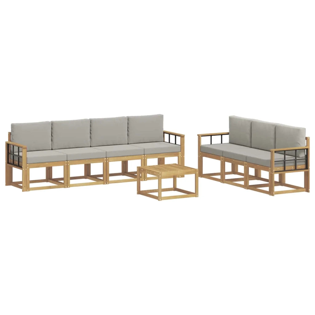 Set di divani da esterno 8 pcs Bianco e Grigio Chiaro 3387360