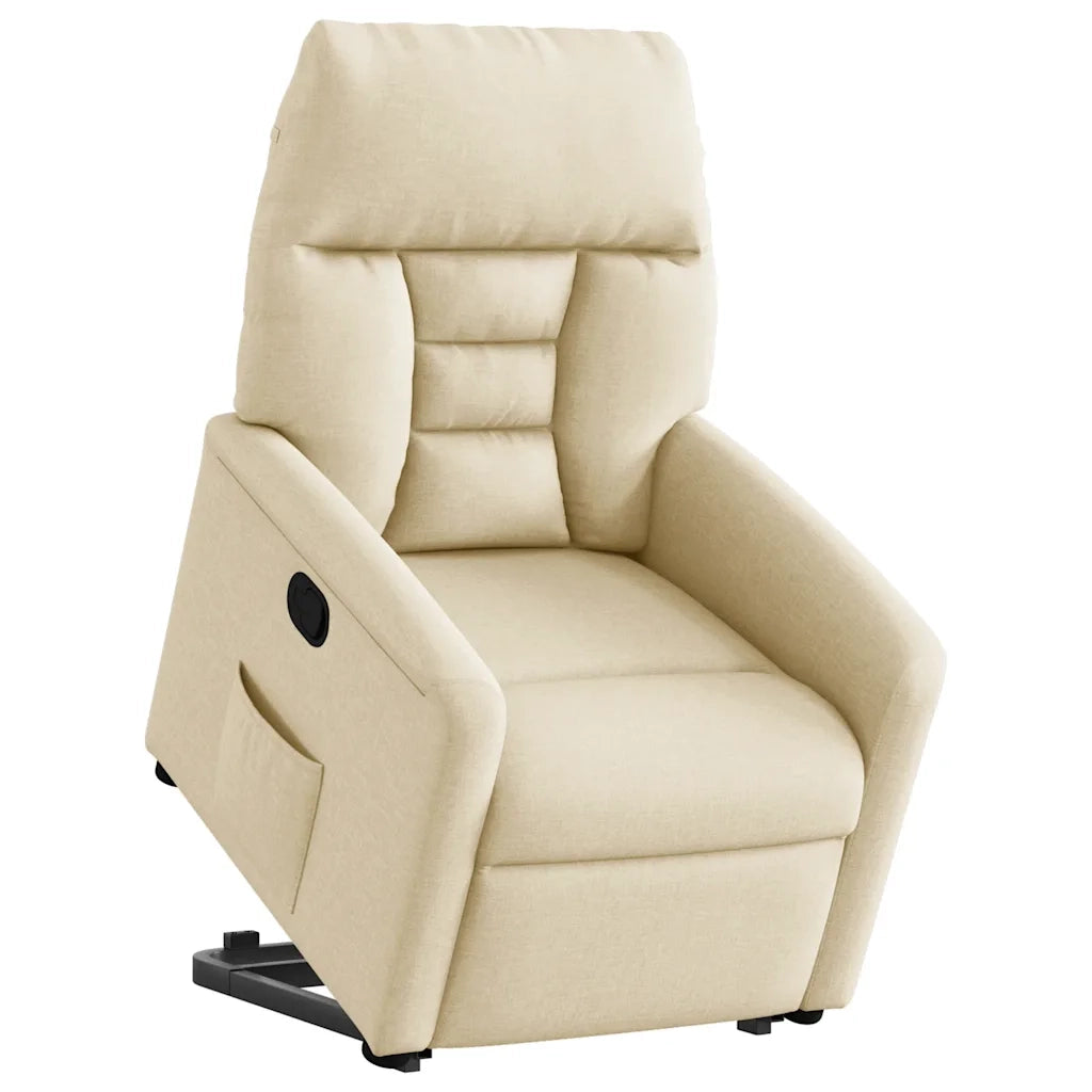 Poltrona Alzapersona Reclinabile Crema in Tessuto 3303040