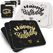 Decorazioni per Tavola di Compleanno - Set da 50 pezzi in Nero e Oro, Design Festivo