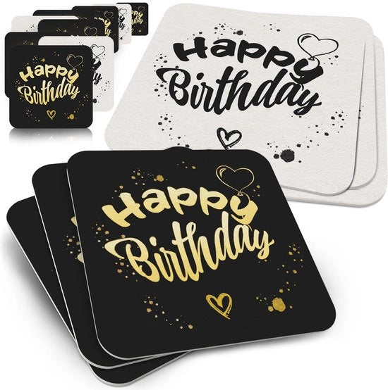 Decorazioni per Tavola di Compleanno - Set da 50 pezzi in Nero e Oro, Design Festivo
