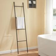 Portasciugamani da Terra Bodø a Forma di Scala 176 x 38 cm Acciaio Nero [en.casa]