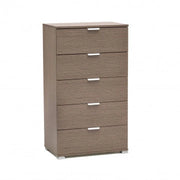 Cassettiera 5 Cassetti Rovere Grigio - Dimensioni: cm 60 x 38 x 103 h