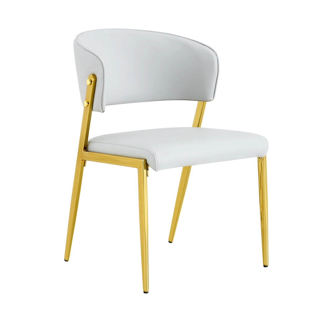 Set di 2 sedie da cucina in PU con schienale curvo grigio chiaro