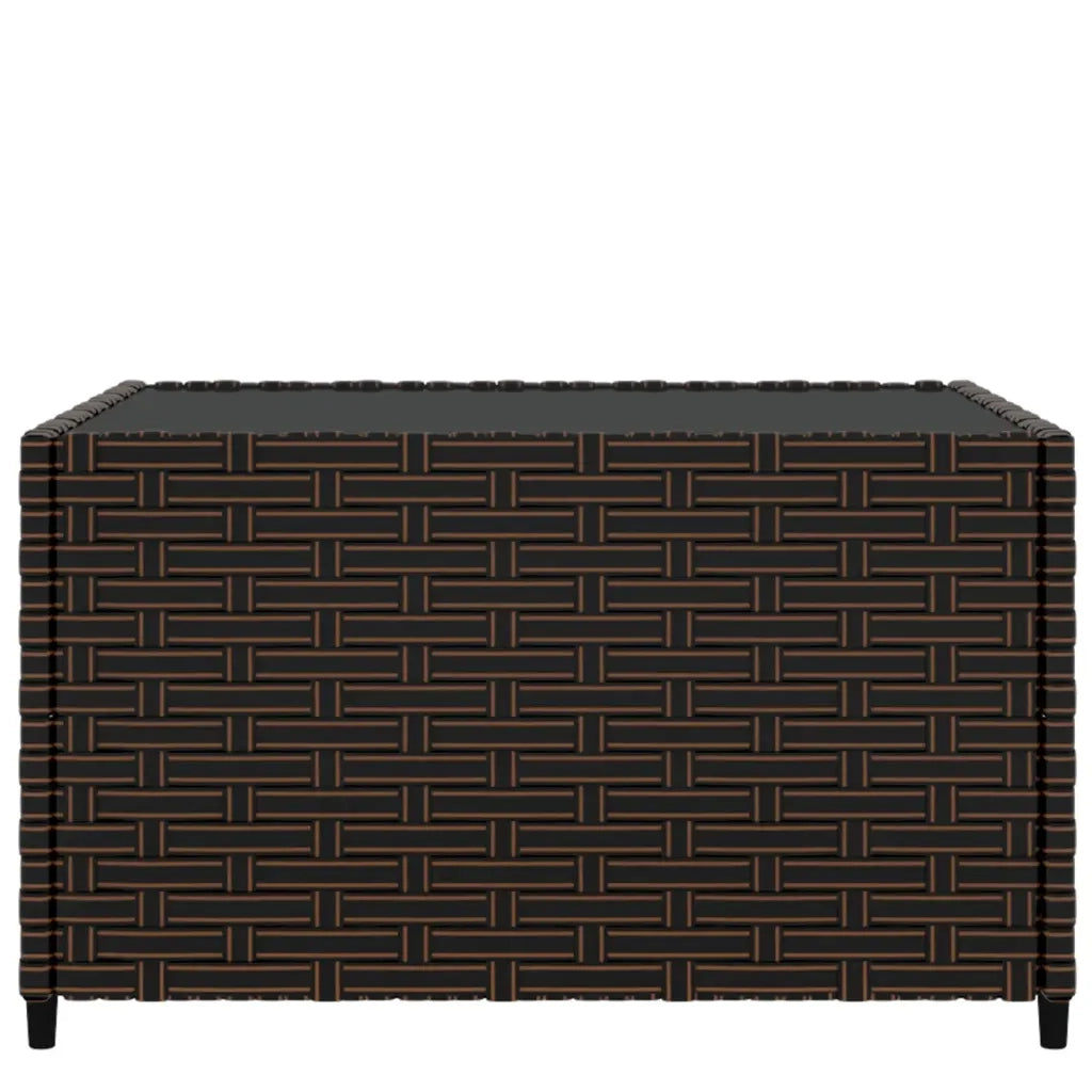 Tavolino-Tavolino da Soggiorno-Tavolino da Salotto Quadrato da Giardino Marrone 50x50x30cm in Polyrattan