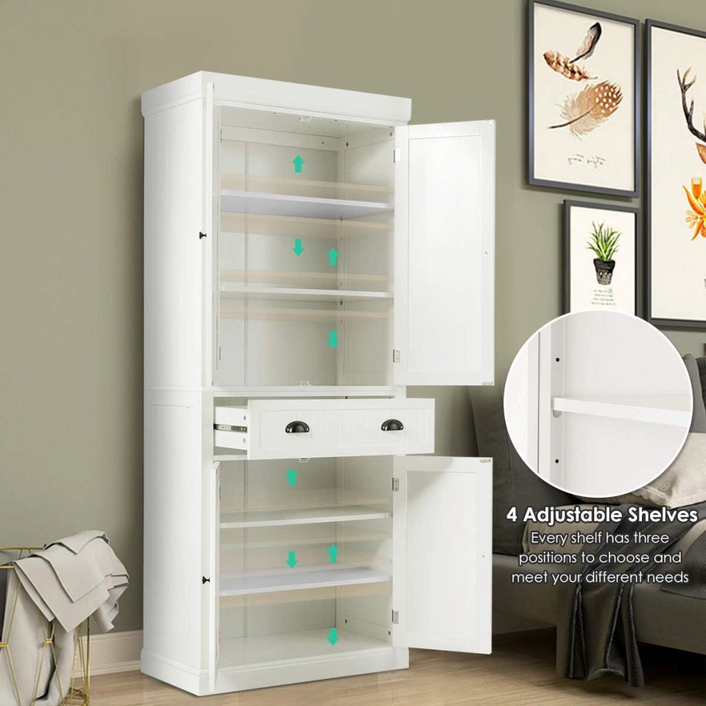Armadietto da pavimento, con cassetto e 2 secchi a 3 livelli, fermaporta magnetico, dispositivo antiribaltamento, mobile interno per bagno, cucina, studio (bianco), MC43480