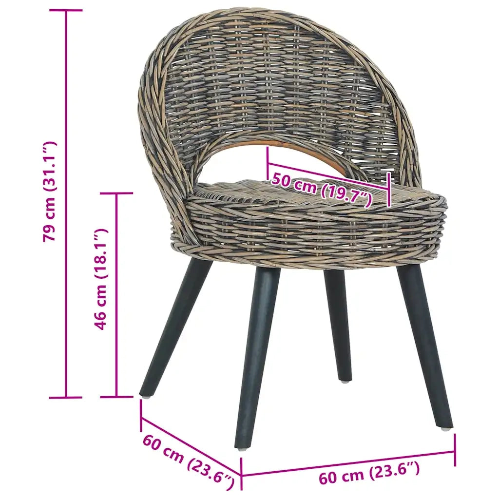 Poltrona-Divano Sedia-Poltroncina in Rattan Kubu Nero