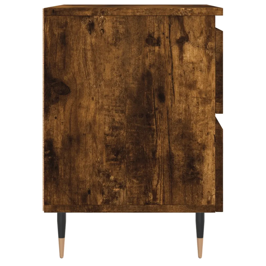 Comodini 2pz-Set di 2 Tavolino da notte Rovere Fumo 40x35x50 cm in Legno Multistrato 946880