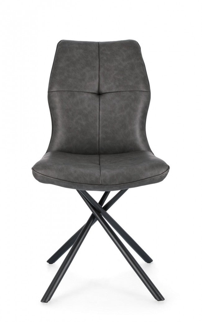 Set 2 Sedie 50x66x94h cm Kepler Pu Antracite