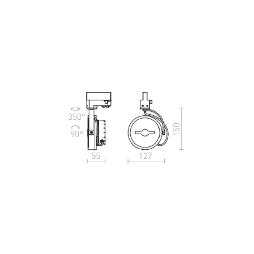 Faretto applique KELLY LED per binario trifase Bianco 230V LED 12W 24Â° 3000K