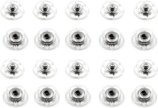Set di chiusini trasparenti in plastica da 10 a 21 mm per cucito inosservabili con presa ideale per progetti