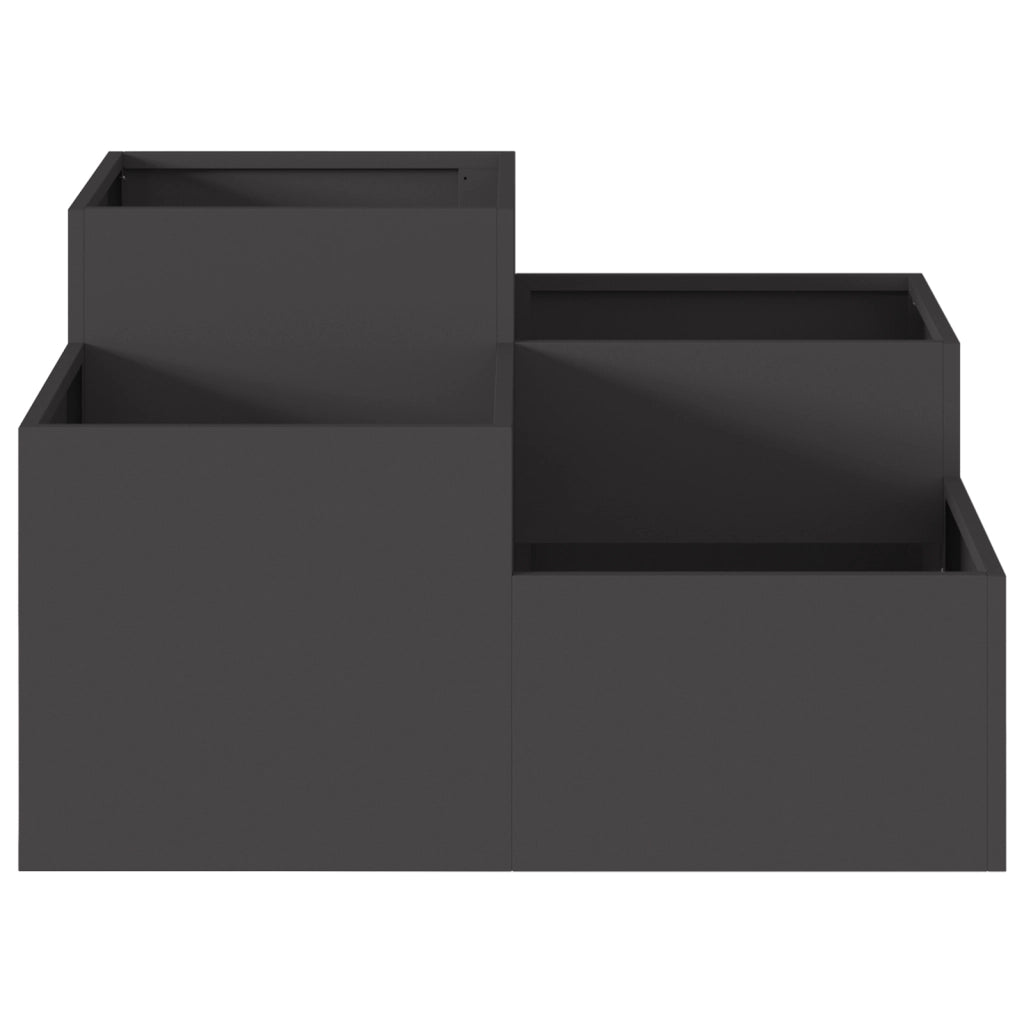Fioriera da Giardino 80x80x48 cm Acciaio Nero