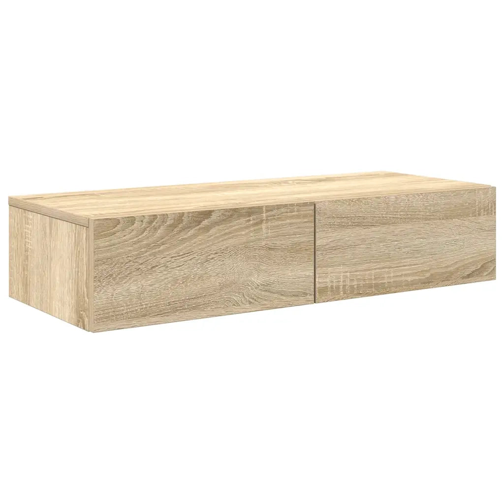 Scaffale a Parete con Cassetti Sonoma 80x33x17 cm in Truciolato 859979