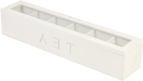 Cassetto per conservazione del tè in legno per la casa - Cassetto per caffè e bustine di tè - Cassetto per confezioni di zucchero - Bianco - Accessorio per tè elegante per l'organizzazione della cucina