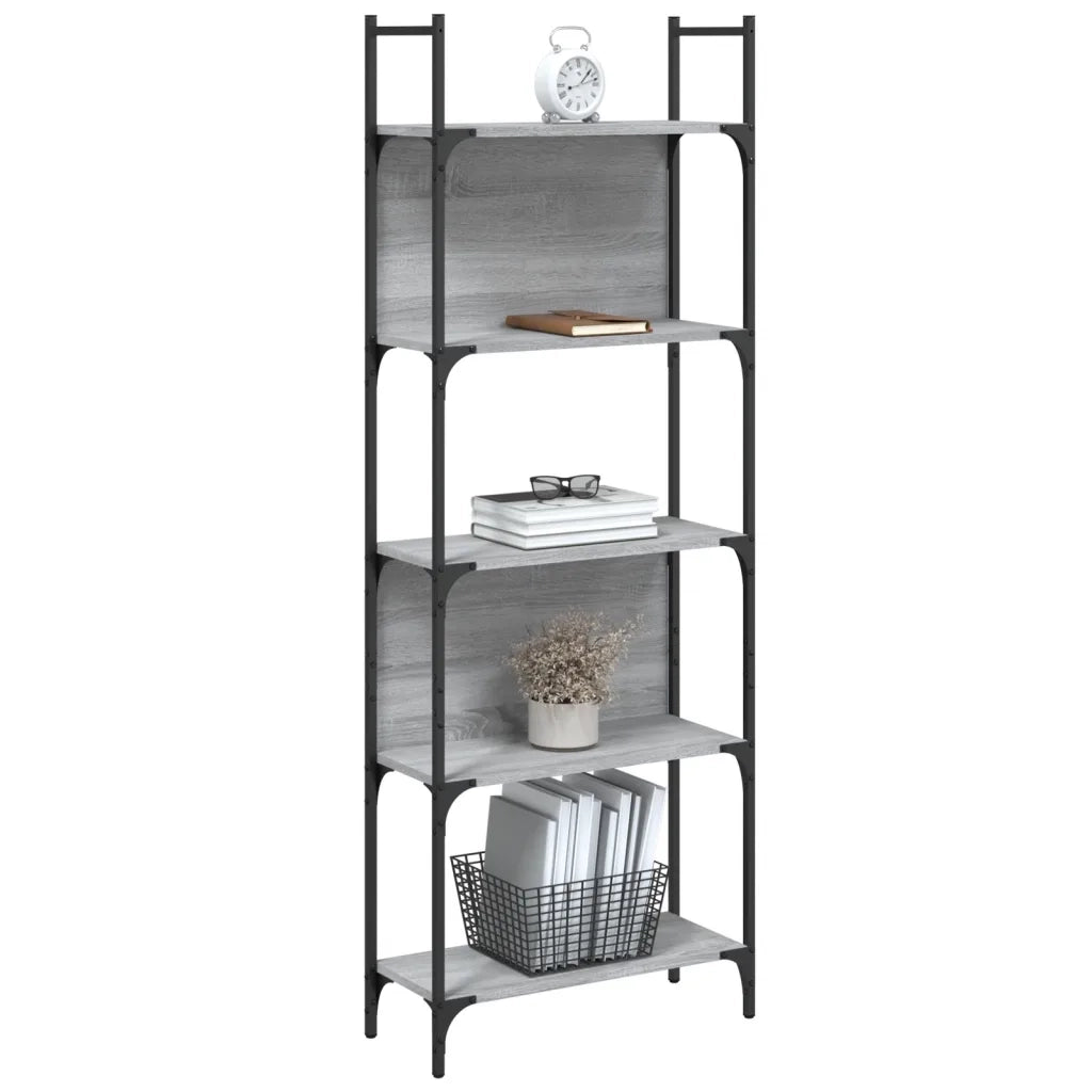 Libreria 5Ripiani Grigio Sonoma 60,5x24x166,5 Legno Multistrato 838866