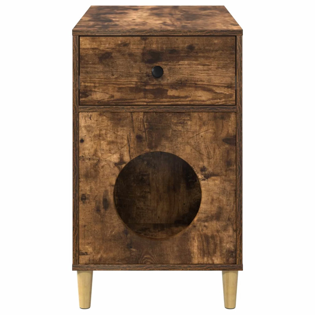 Casa per Gatti Rovere fumé 72 x 42.5 x 70 cm Legno multistrato