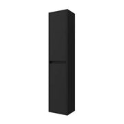 Colonna bagno sospesa 140 cm nero satinato ripiani regolabili Gaya