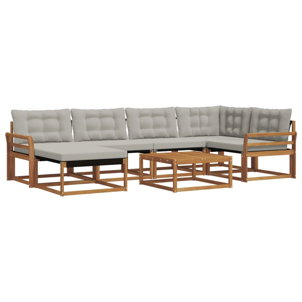 Set di divani da esterno 7 pcs Grigio Naturale e Chiaro 3369650
