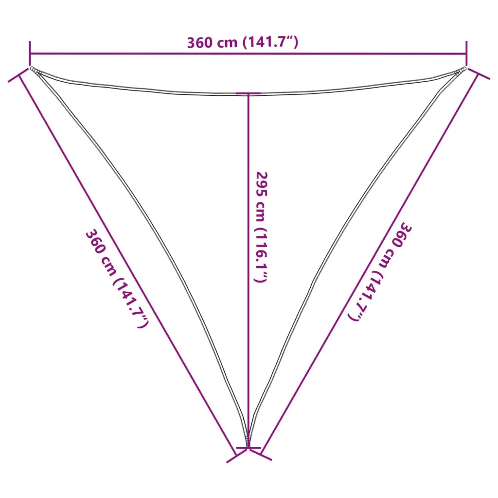Vela Parasole 160 g/m² Verde Scuro 3,6x3,6x3,6 m in HDPE 311473