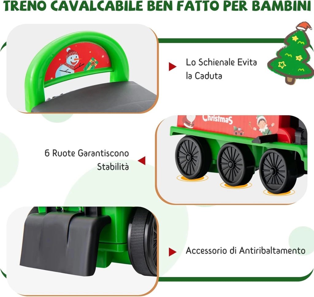 Trenino Elettrico per Bambini, Treno Giocattolo con 16 Pezzi di Binari, con Luci e Suoni, Scatola di Stoccaggio, Regalo per Bambini Anni 3+ (Verde)