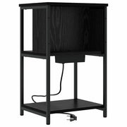 Comodino | Armadio da Notte | Mobiletto da notte Rovere Nero 38 x 31 x 61 cm Legno multistrato