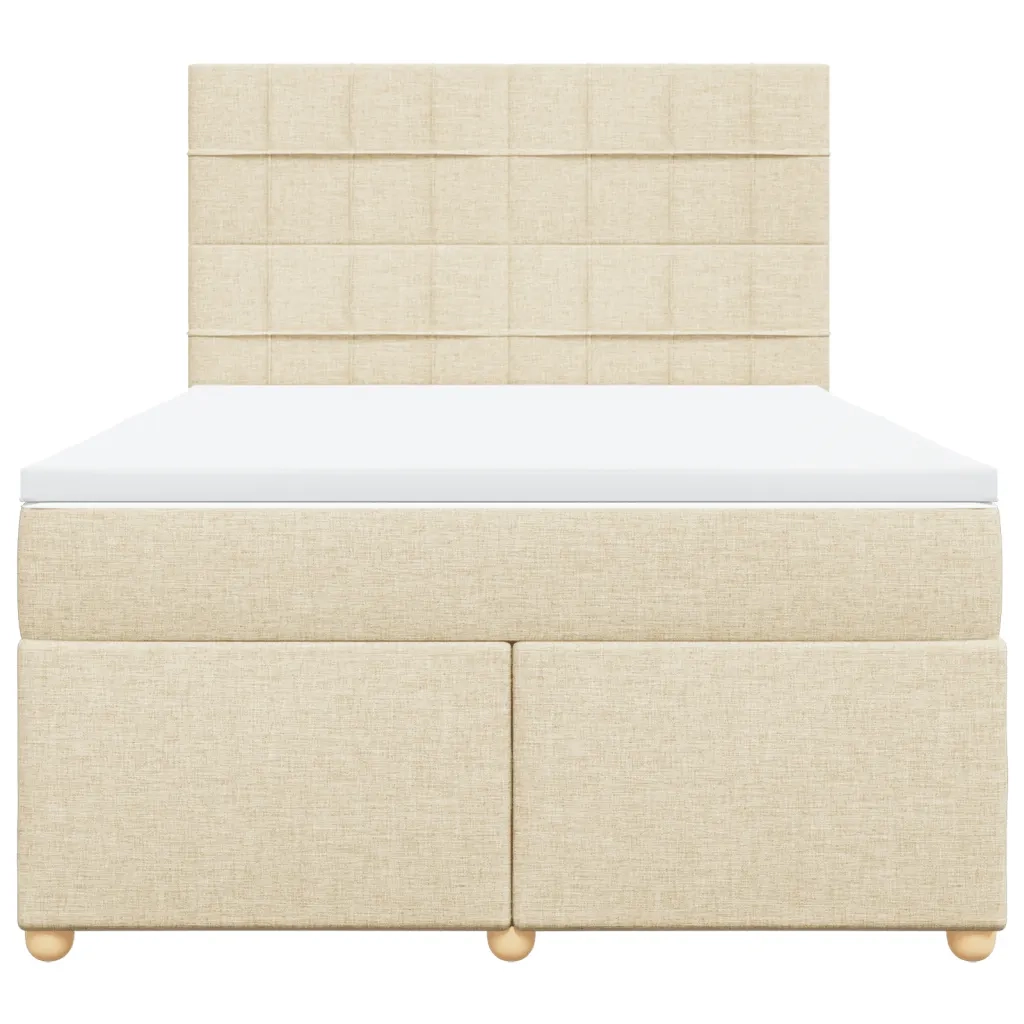 Giroletto a Molle con Materasso Crema 140x200 cm in Tessuto 3291308