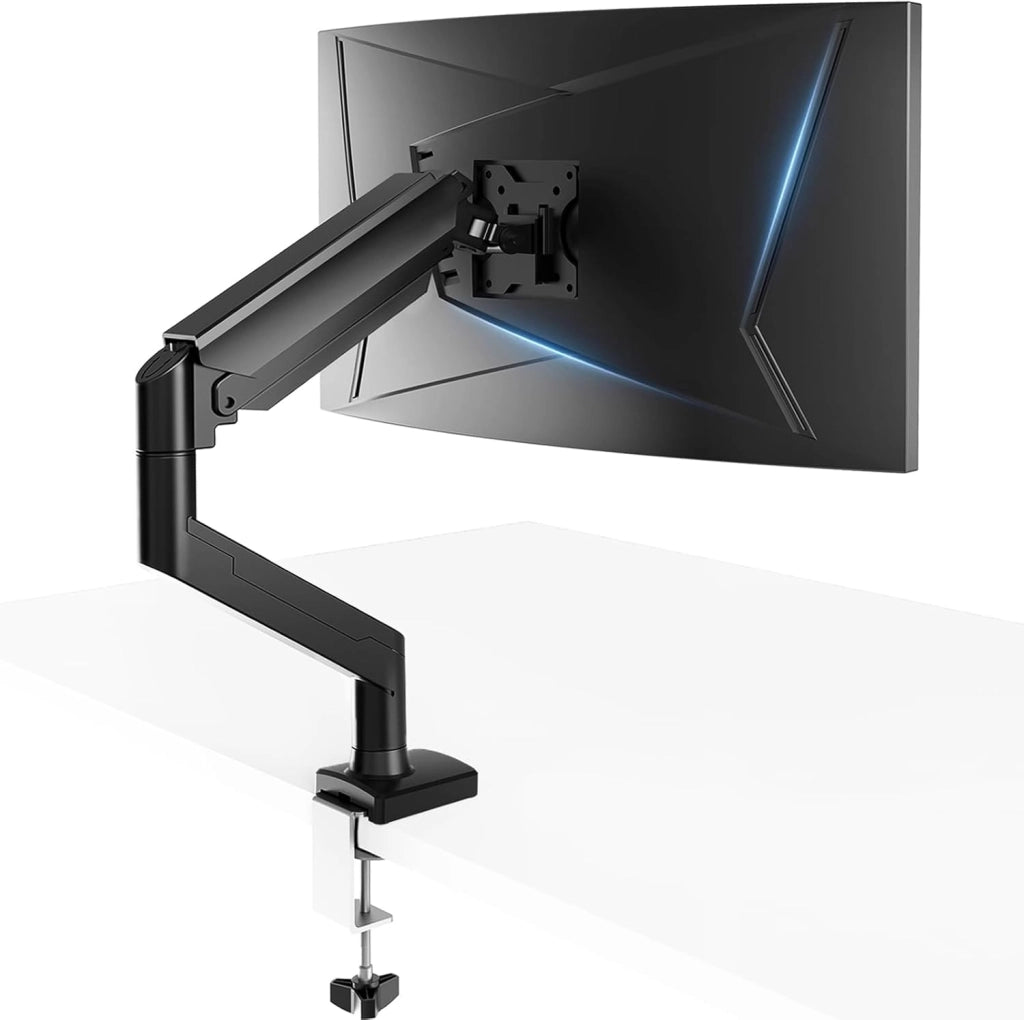 Supporto per monitor per monitor da 13 a 32 pollici, supporto singolo per braccio per monitor da 2 a 10 kg, altezza regolabile con inclinazioni, girevole, girevole, VESA 75 e 100 mm