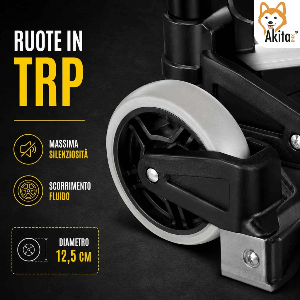 Akitaink Carrello Pieghevole Porta Pacchi in Alluminio 60 kg