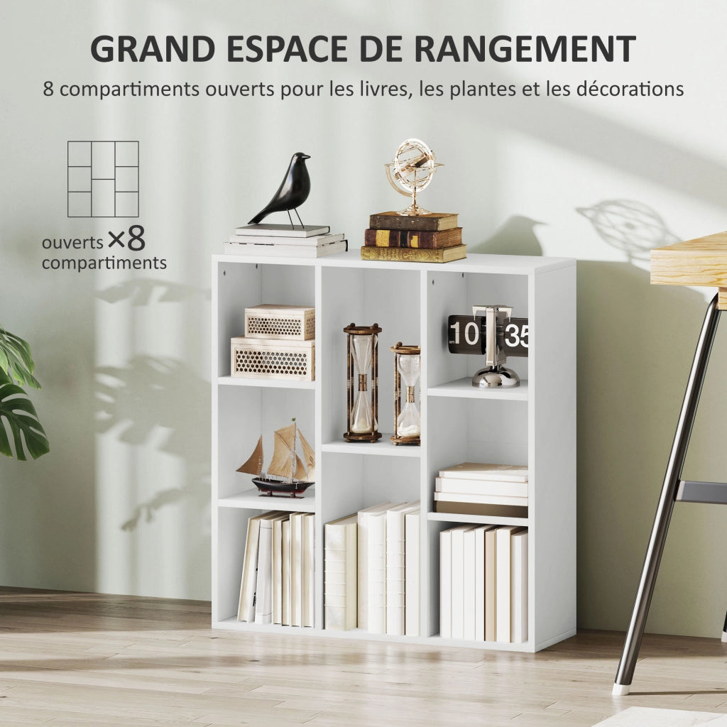 Libreria scaffale con scomparti ¨C zephmum ¨C bianco 74.3x24x80cm