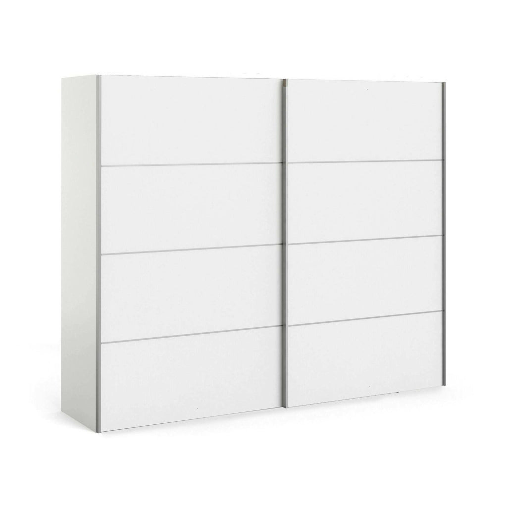 Guardaroba 2 ante Avelengo, Mobile camera da letto, Cabina armadio portabiti, Armadio appendiabiti, 243x64 h202 cm, Bianco