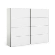 Guardaroba 2 ante Avelengo, Mobile camera da letto, Cabina armadio portabiti, Armadio appendiabiti, 243x64 h202 cm, Bianco