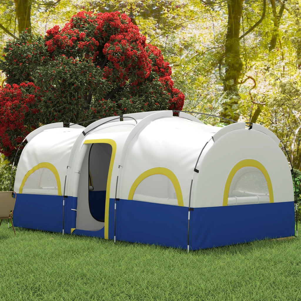 Tenda da campeggio familiare 4 persone ¨C zephmum ¨C blu e bianco 435x251x195 cm