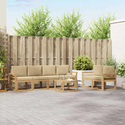 Set di divani da esterno con cuscino 7 pcs Bianco e Beige 3387282