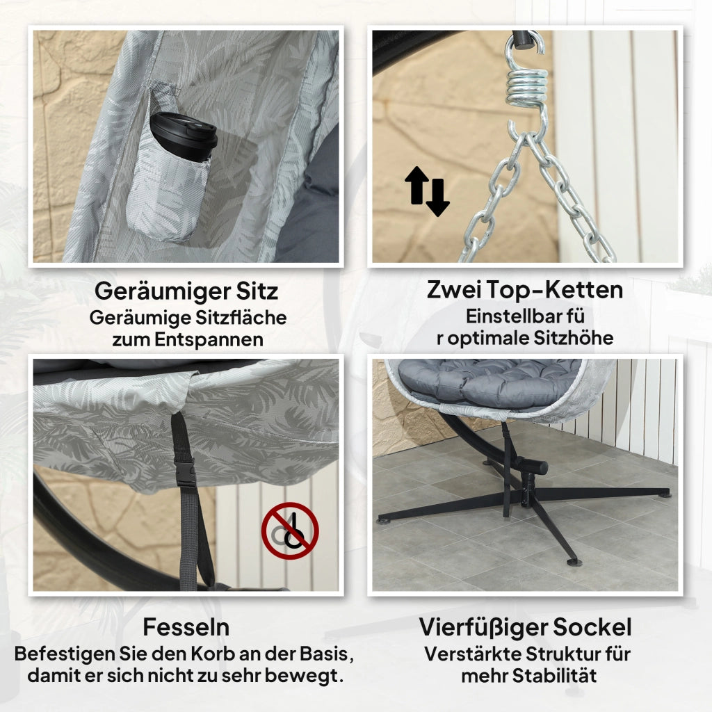 Amaca a uovo con cuscino ¨C zephmum ¨C grigio 100x120x200 cm