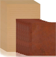 Set di 60 pezzi di carta da lettera vintage con 20 buste rosso-brune - ideale per lettere d'amore