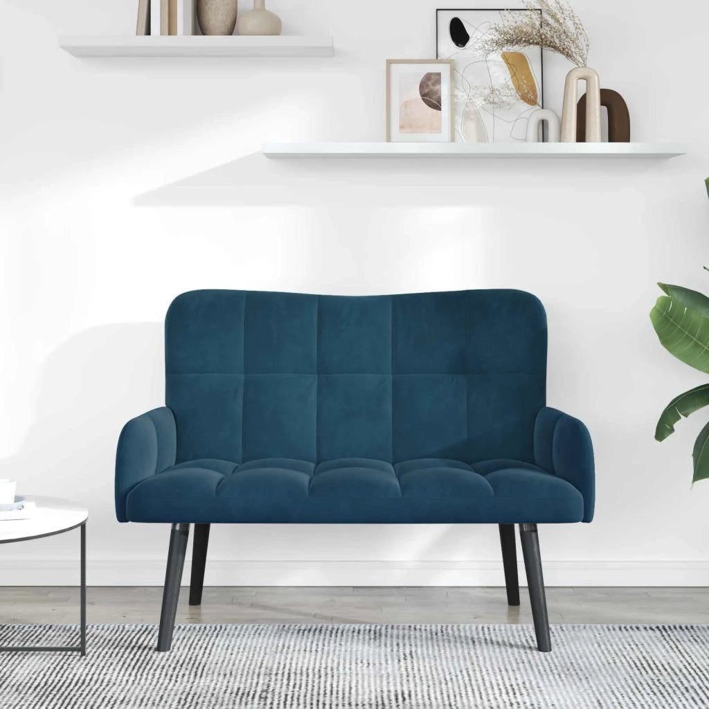 Sofa a Due Posti Blu 115 x 61 x 87 cm Velluto 42028948