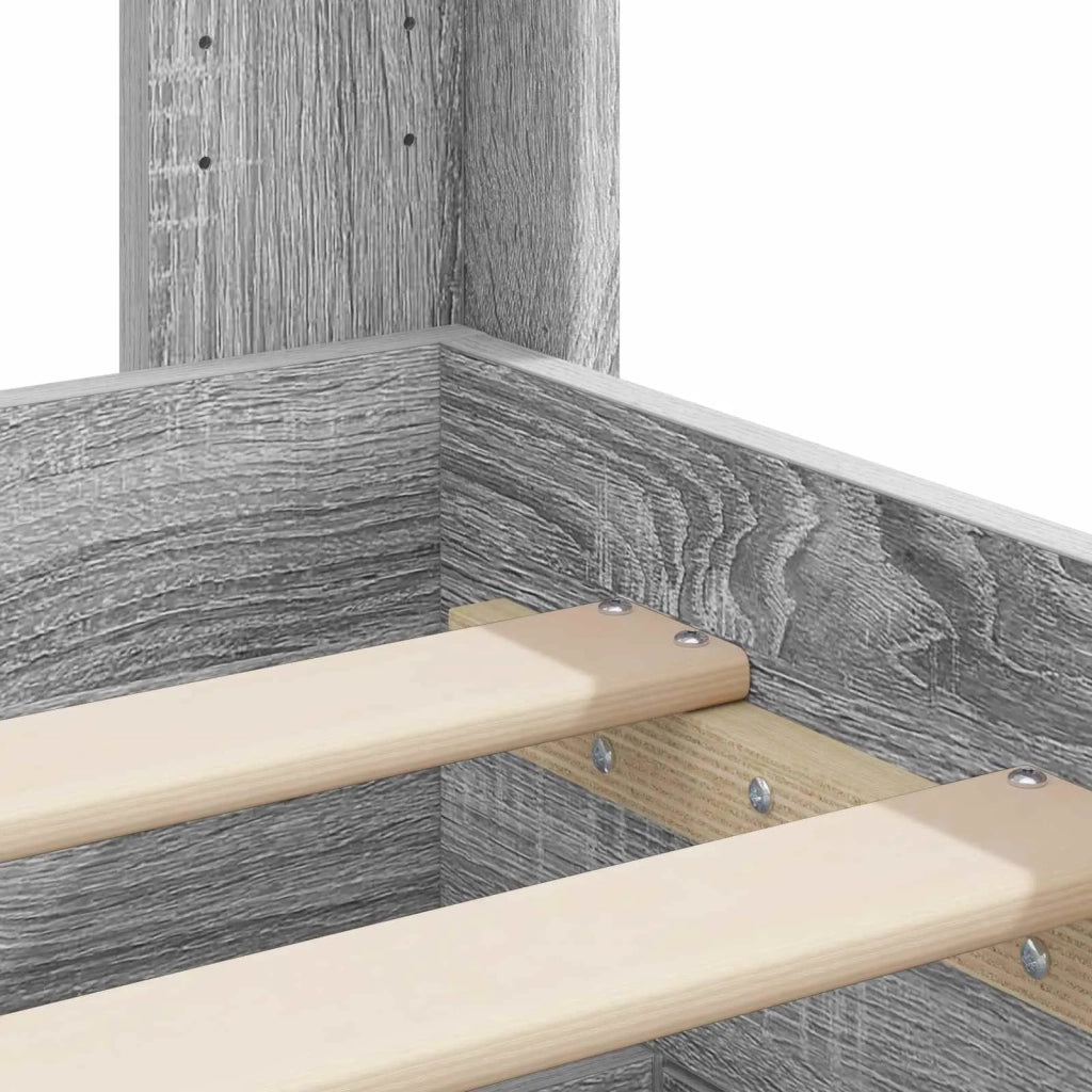 Struttura del letto con stoccaggio e testata Sonoma grigio 3414114