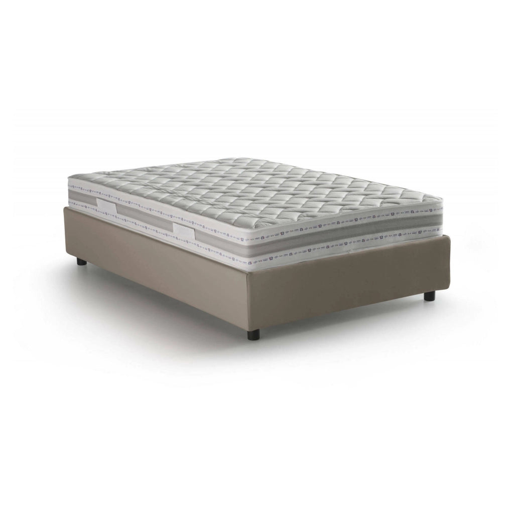 Atar, Letto Piazza e Mezza Materasso Incluso Made in Italy, Grigio Tortora